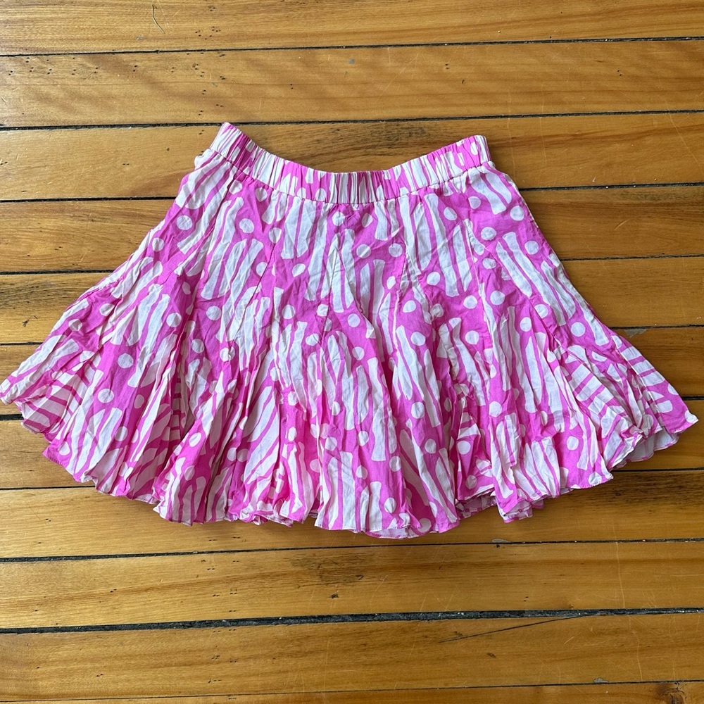 Rhode Pink Ruffle Hilary Mini Skirt